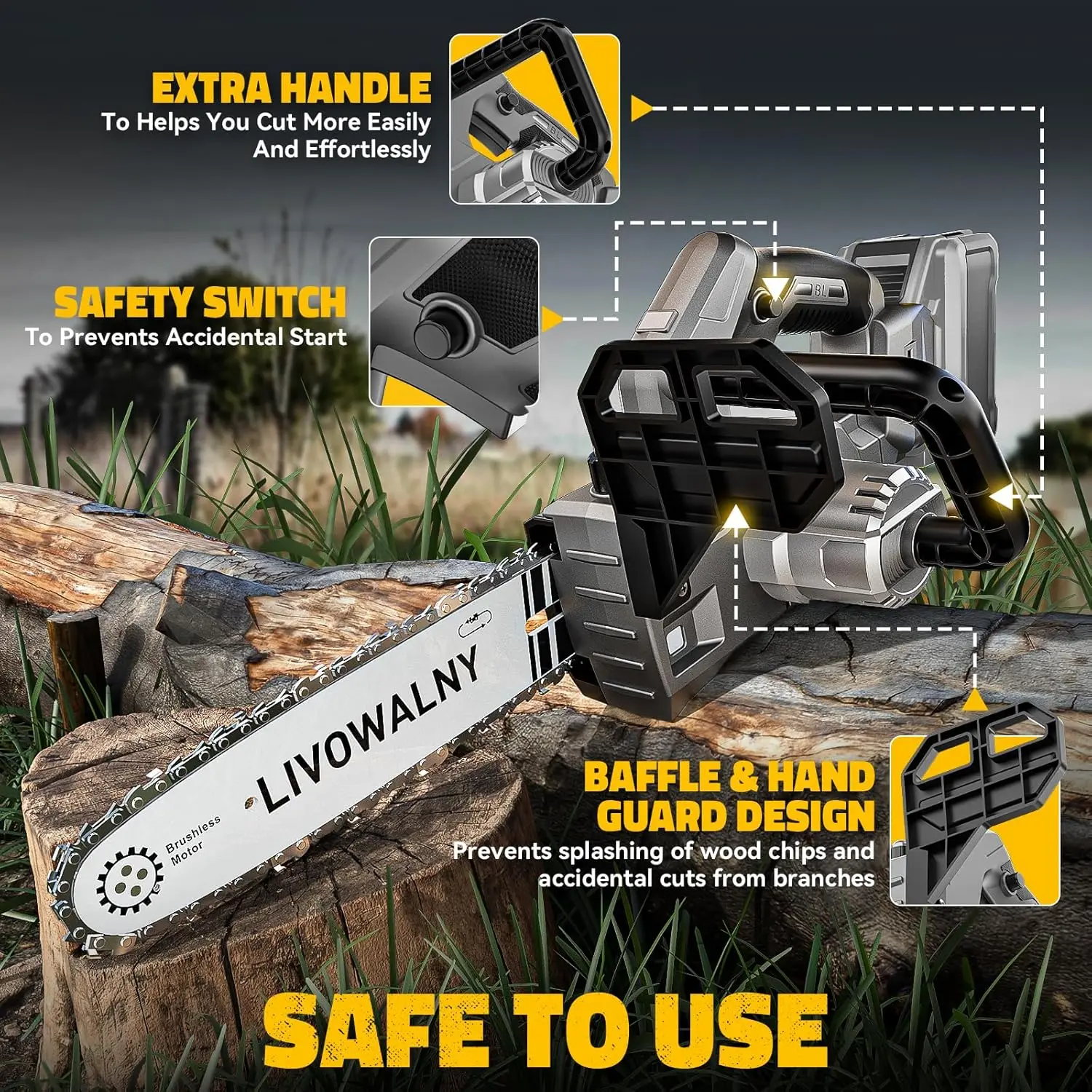 Cordless Chainsaw for Dewalt 20v Battery：12