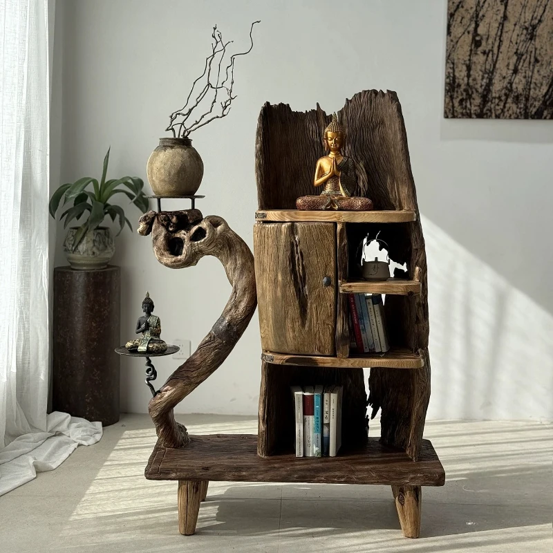 

Ancient Art, Wabi Sanfeng Homestay Multi-layer Bookcase Villa Large Flat Floor Indoor Storage Cabinet