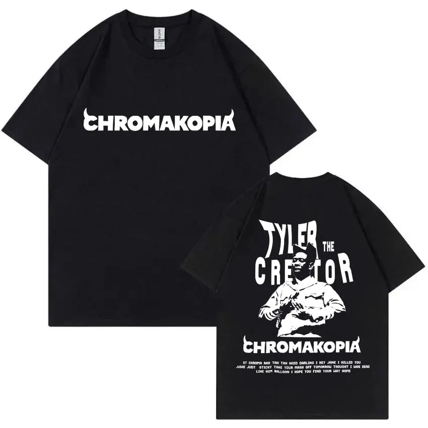 Tyler The Creator Chromakopia World Tour Merch T-Shirts Male Fashion T-shirt Men Women Hip Hop Oversized Pure Cotton Tshirt Tops