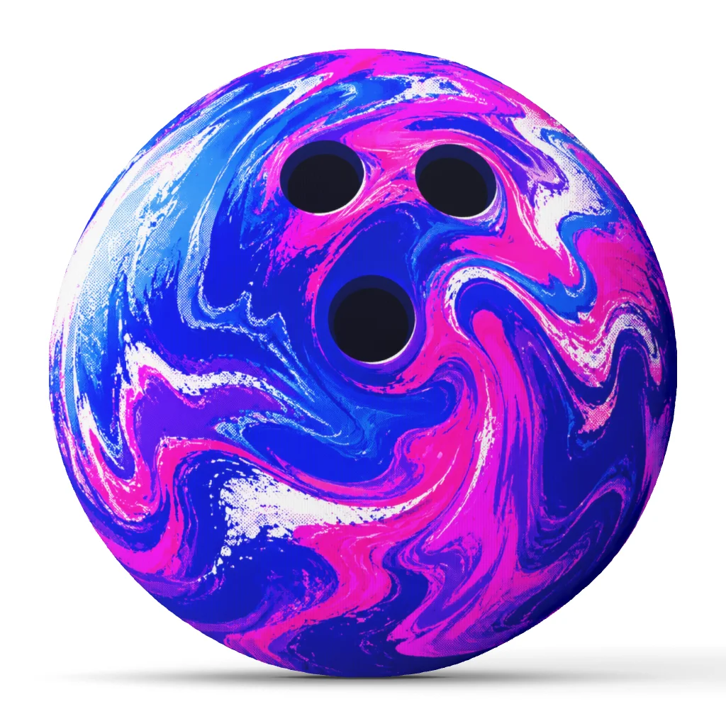 Colorful Bowling Ball Pillow Neon Swirl Cushion for Bowlers Plush Shaped Throw Pillow Game Room Decor League Team Gift