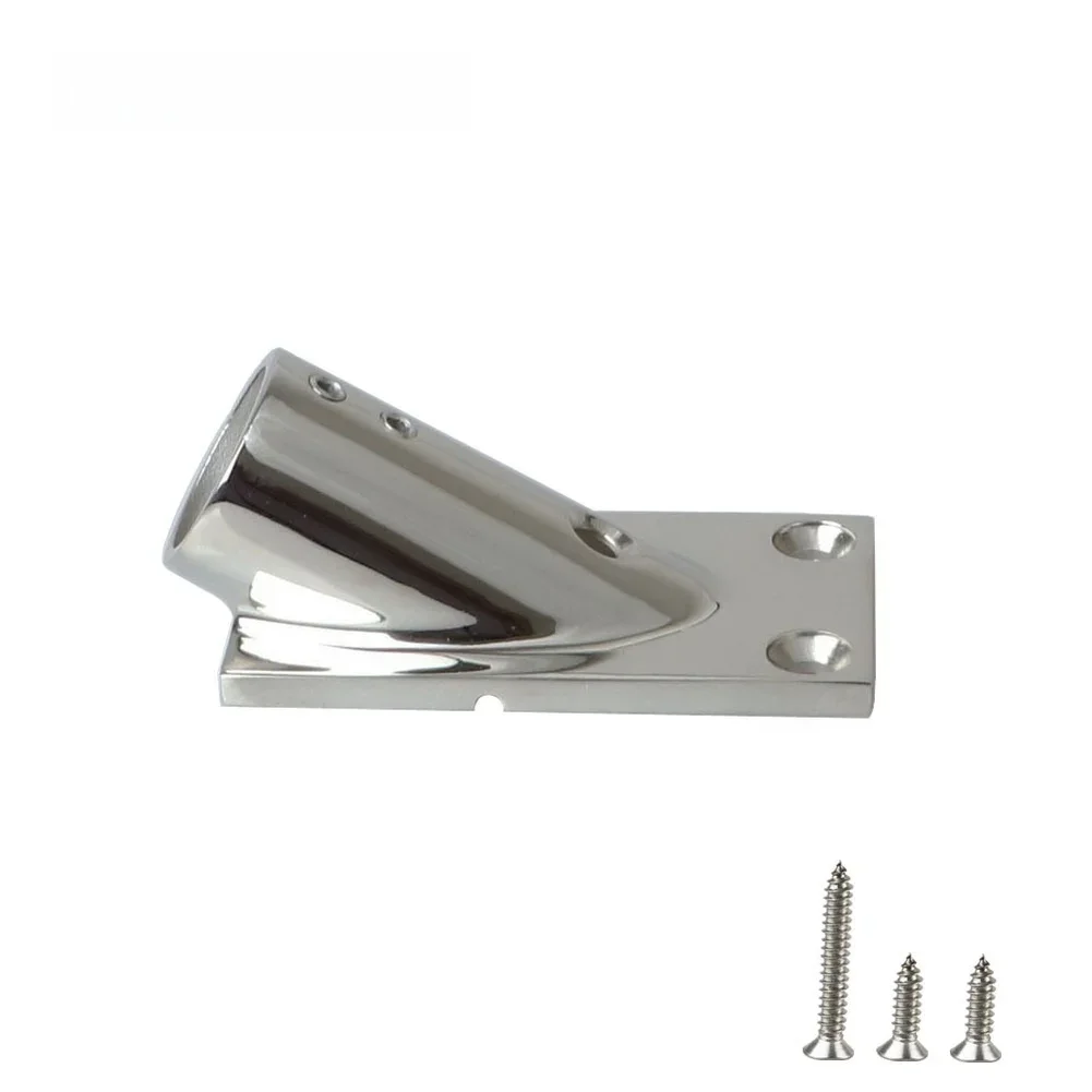 Yacht Handrail Rectangular Mounting Base 316 Stainless Steel Marine Use Fit 22mm 7/8in and 25mm 1in Rail Pipes