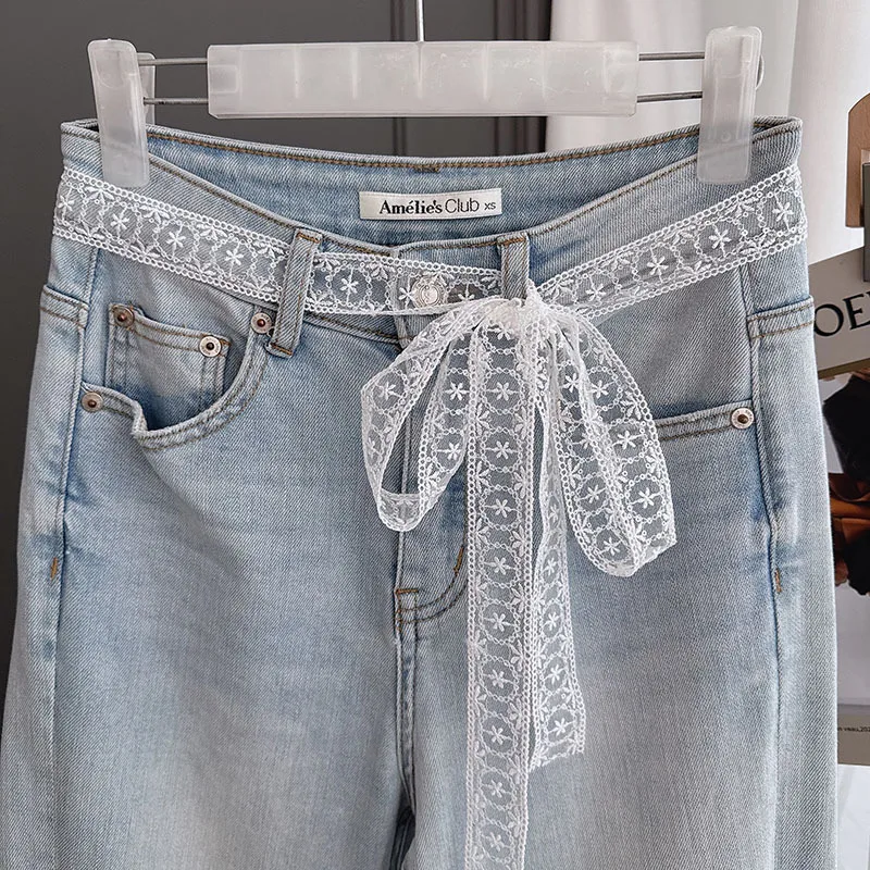 

Красивый и атмосферный кружевной декоративный шарф с пайетками и длинной лентой для женщин, нежный шелковый шарф, пояс, повязка на голову, декоративный аксессуар