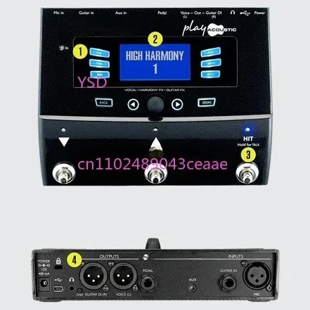 

3 Button Vocal and Acoustic Guitar Effects Stompbox with BodyRez Looping Play Acoustic for Vocal Performance