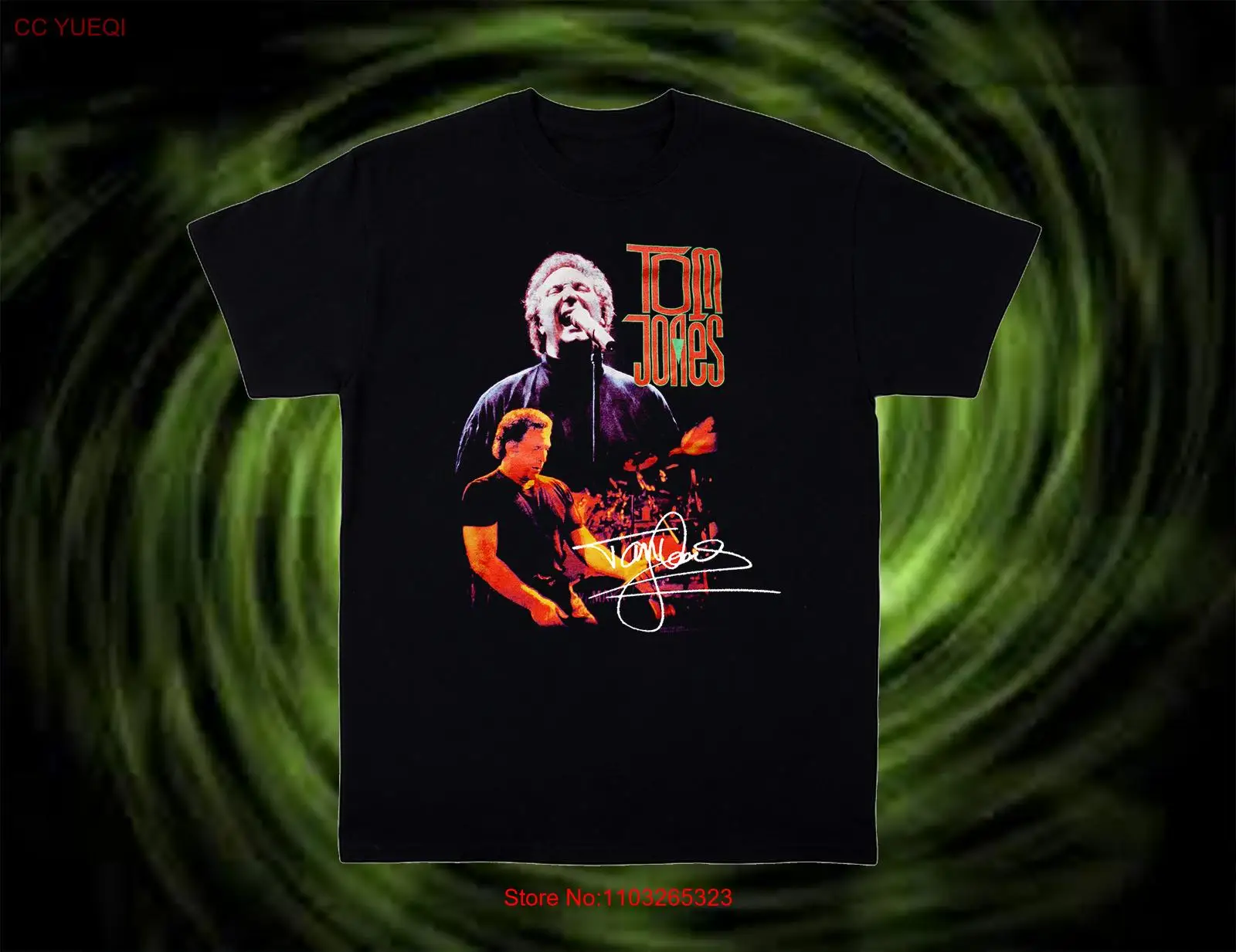 Мужская и женская футболка с надписью Tom Jones Tour, модель MR015