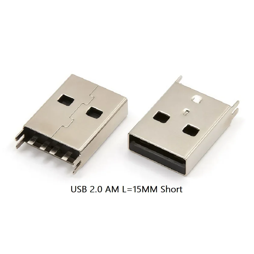 10-Piece, USB 2.0 Jack A Type Male USB Connector Vertical Mount Male USB connector Cable Soldering White Black