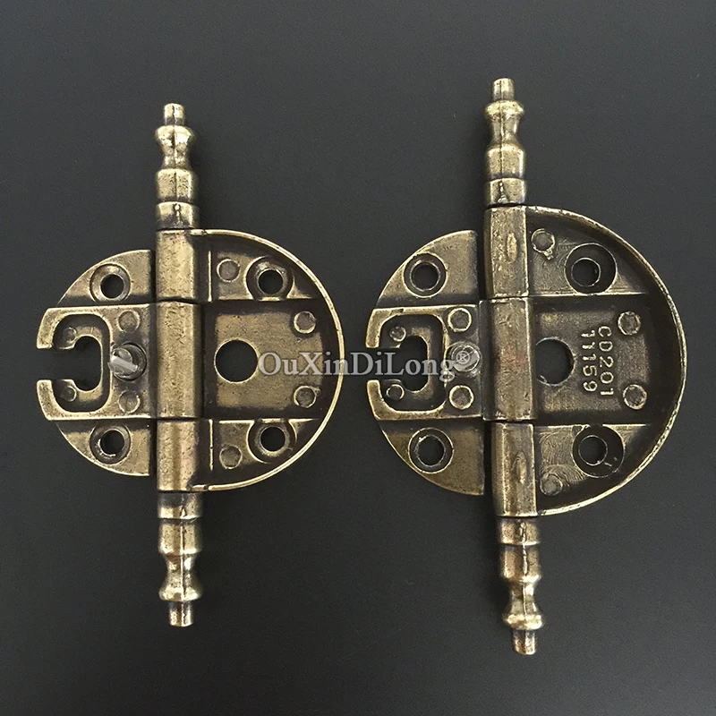 Classic Retro 4PCS Zinc Alloy European Antique Furniture Hinges Cupboard Wardrobe Cabinet Door Hinges Wood Cases Box Hinge+Screw
