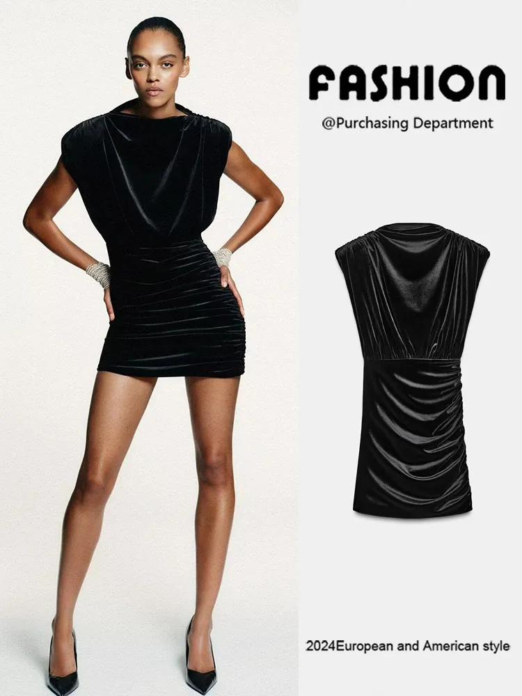 

Winter 2025 Women's ort Velvet Dr oulder Pads One-oulder Slim Fit Gown for Banquet Ele Classy Ladies' Faion