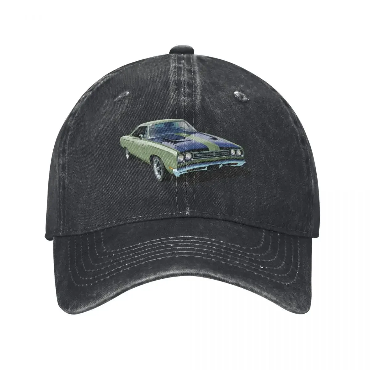 1969 Plymouth Roadrunner in light green Baseball Cap sun hat Luxury Man Hat Golf Hat Man Mens Hats Women's