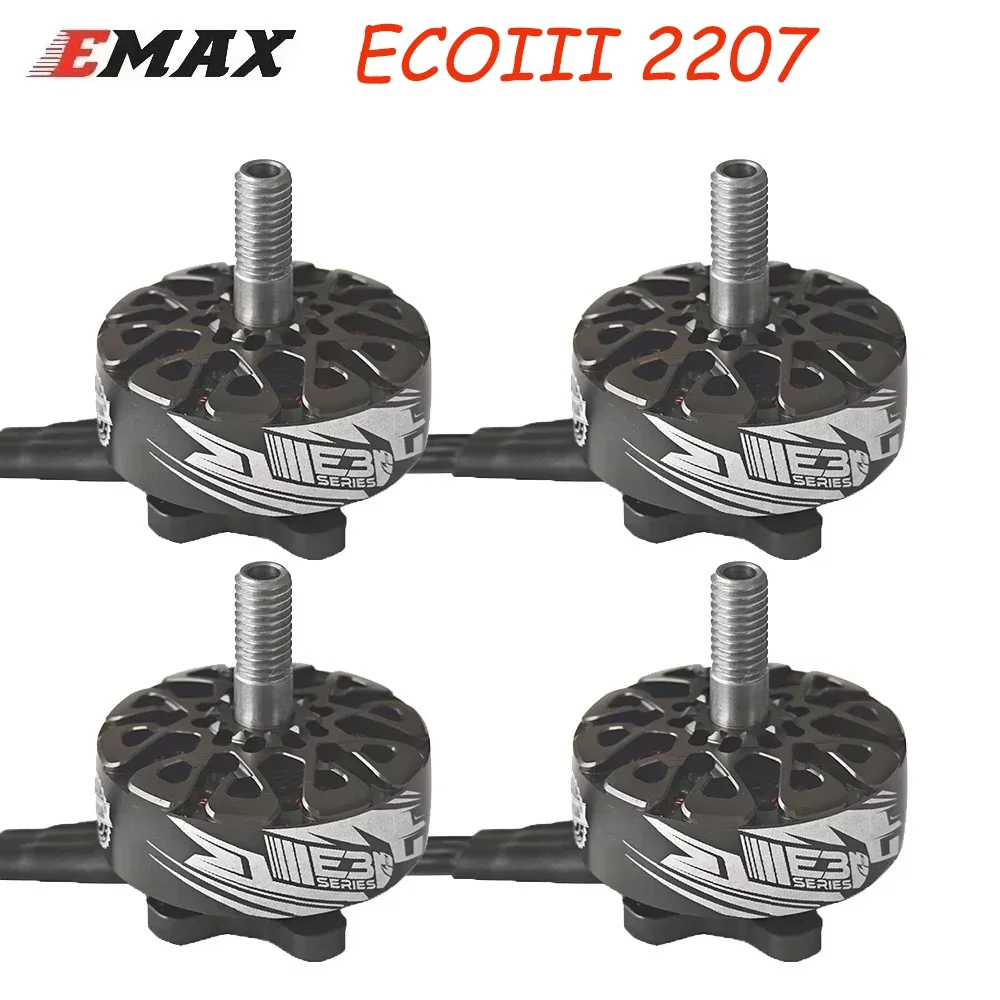 UniFly 4PCS EMAX ECOIII 2207 1700KV / 1900KV/ 2400KV 3-6S Brushless Motor Compatible 5-5.5inch Propellers For 5inch RC FPV Racin