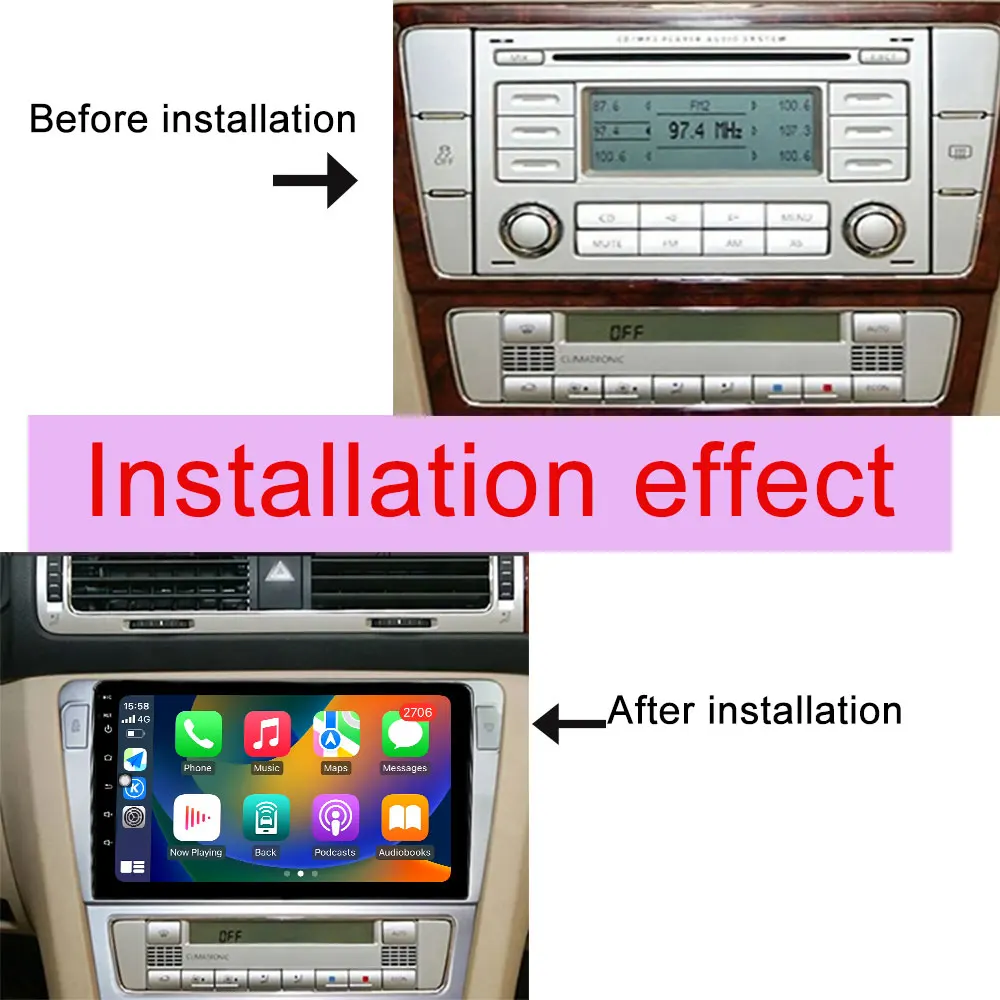 GPS Navigation for Volkswagen Passat B7 2004 - 2010 CarPlay Car Radio Video Audio Multimedia Player DSP Stereo QLED Screen WIFI