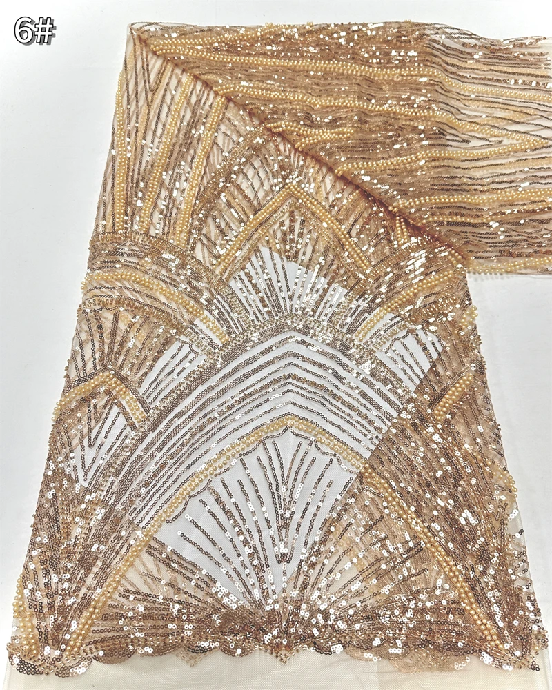 

African lace fabric with sequins, embroidery with beads, tulle, mesh, Nigeria dress