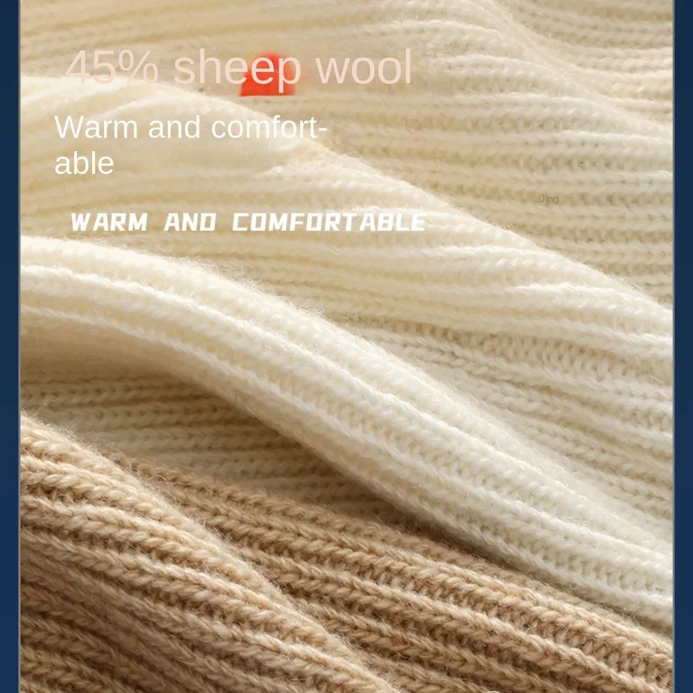 ฤดูใบไม้ร่วงฤดูหนาวWindproofถักหมวกสกีWarm Thickenหมวกขนสัตว์Multi-Function Unisexหมวกสกีสกี