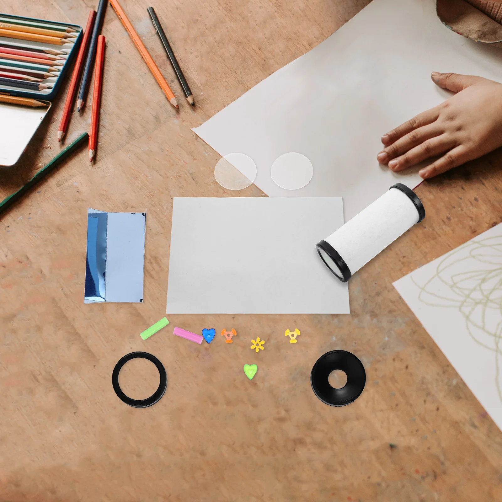 10 ensembles bricolage kaléidoscope ensemble enfants papier créatif jouets en plastique conception Portable améliorer les compétences d'observation à l'intérieur et à l'extérieur