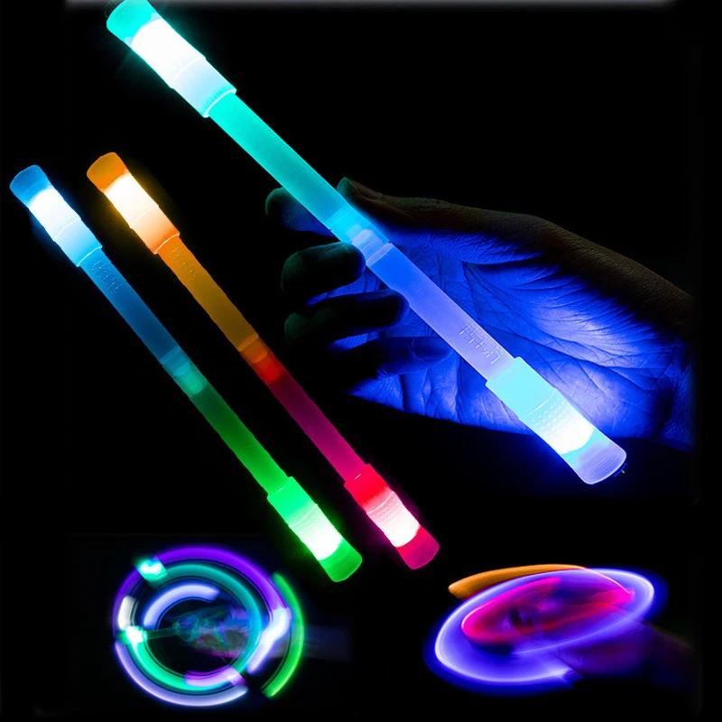 7 Colors Led Pen Spinning Gel Pen Spinning Mod Multifuncional Bolígrafos Pen with Storage Tube Kids Christmas Gift Papeleria