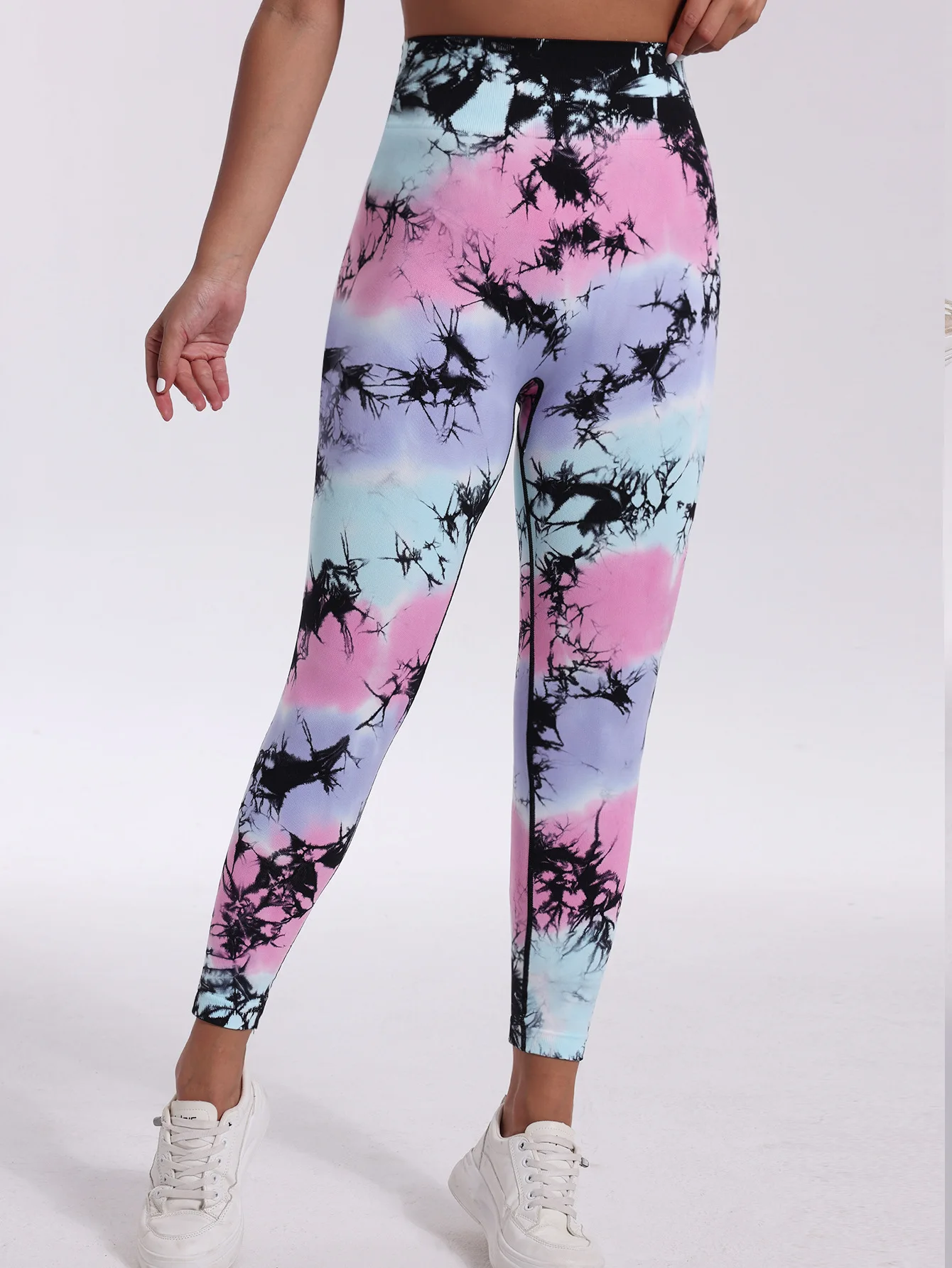 Tie Dye Seamless Yoga Pants High Waist Tummy Control Female Running Fitness Workout Leggings High Stretchy Fashion Style