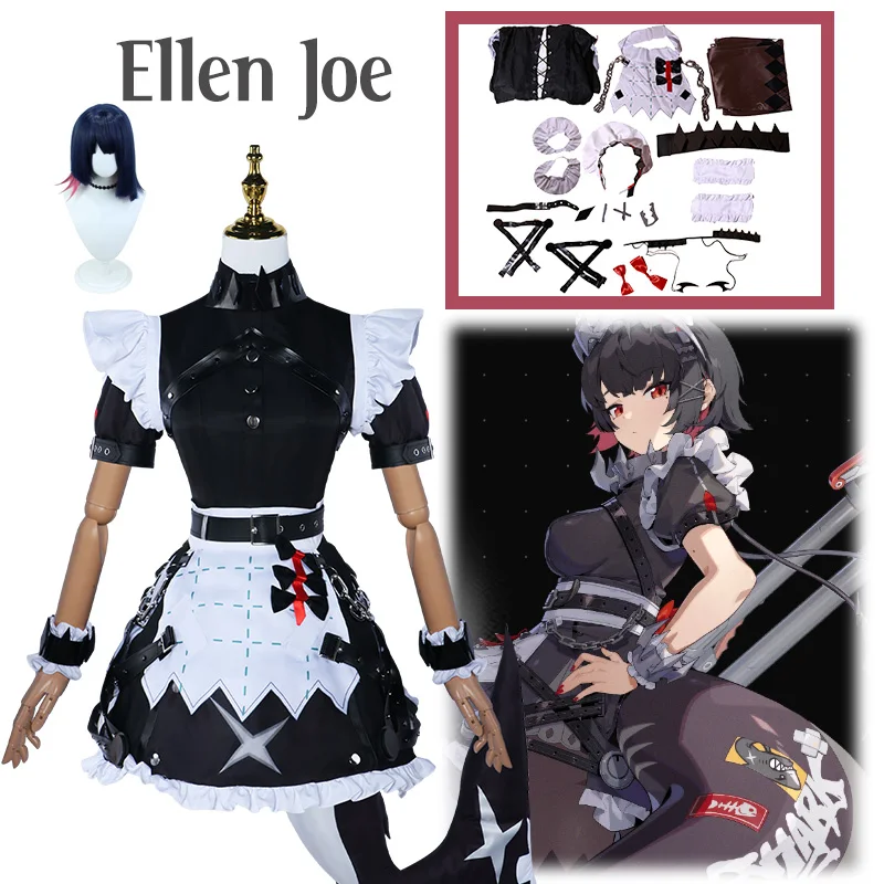 Zenless Zone Zero Ellen Joe Cosplay Costume Uniform Wig Anime Halloween Party Costumes Masquerade Women Game