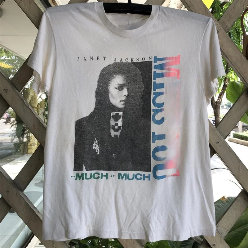 Janet Jackson Pure Cotton Short Sleeve T-Shirt Unisex Streetwear Hip Hop Printed Casual Top for Youth Summer Fashionable