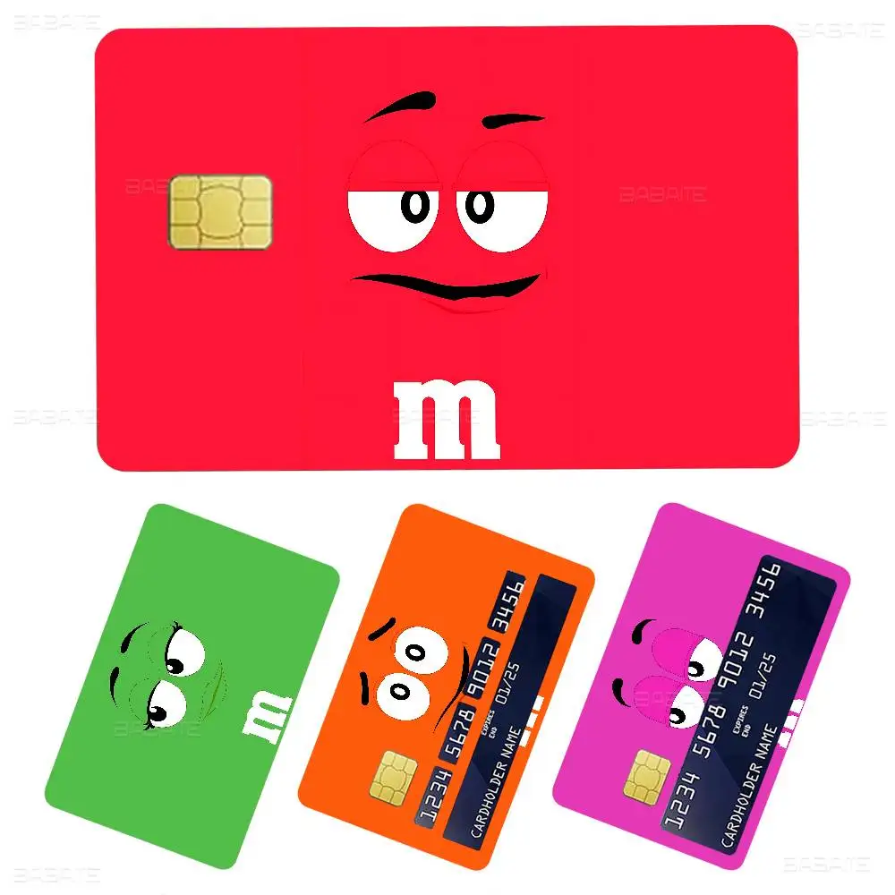 Cinta adhesiva decorativa con diseño de oso de dibujos animados de M&M's Chocolate Coffee para la parte frontal de tarjetas de crédito y débito grandes