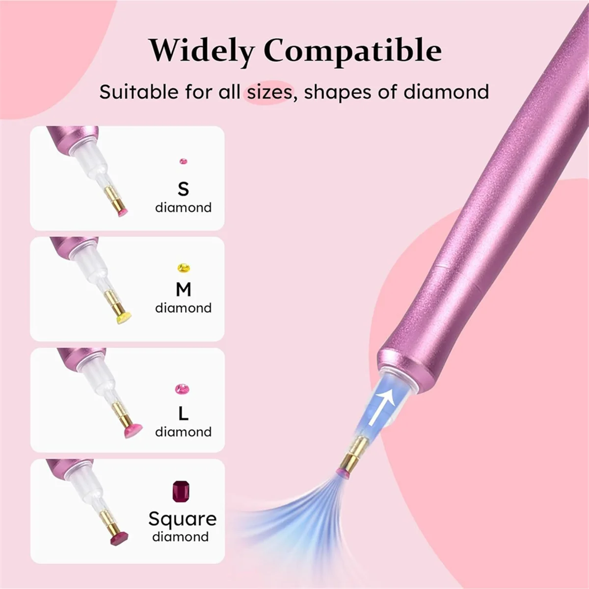 BAAQ Pena Seni Berlian Vakum Alat Pengisap Berlian Elektrik, Tidak Perlu Lumpur Lem Tanah Liat-Alat Seni Berlian Vakum Portabel