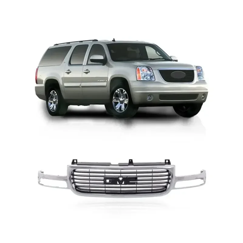 

CarPartsDepot Front Grille Grill Chrome Compatible With GMC 1999-2002 Sierra 1500 2500/2000-2006 Yukon GM1200430 15764316