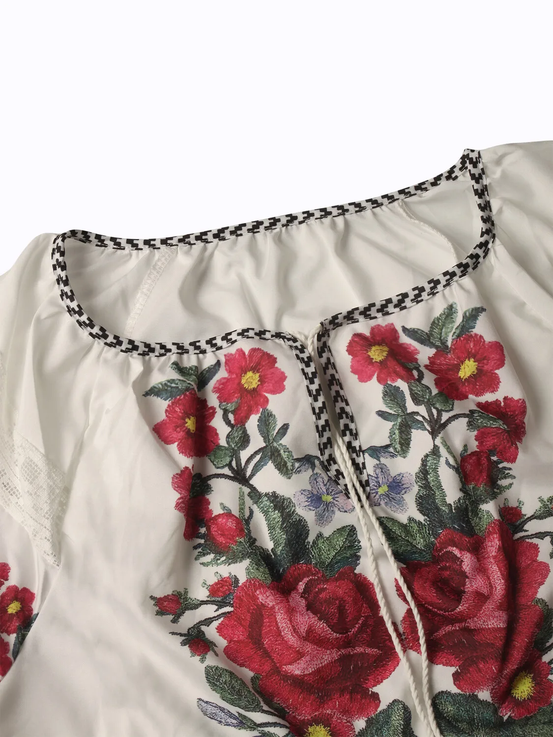

Women's Floral Printed Retro Blouse Long Sleeve Lace-up Casual Loose Vintage Elegant Chic Lantern Sleeve Shirt Tops for Fall