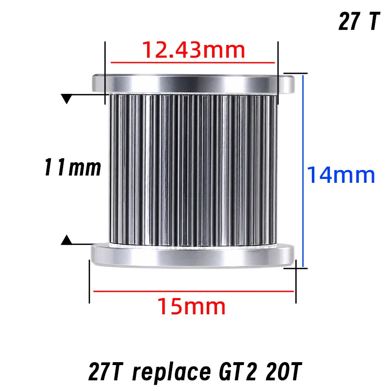 Mellow 3D-Drucker-Zubehör: GATES 1.5GT Zahnriemen-Synchronriemenscheibe, Umlenkrolle GT1.5 für 6MM, 9MM, 10MM, 12MM Zahnriemen