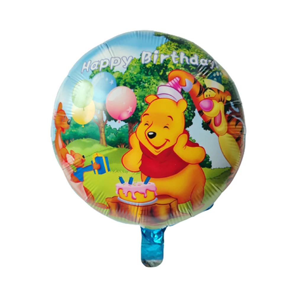 10pcs Cartoon Winnie The Pooh Balloons Set Kids First 6th Birthday Party Decorations Aluminium Foil Globos Baby Shower Gifts