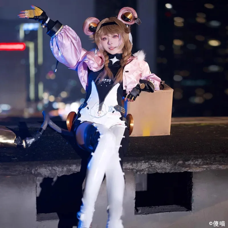 Wuthering Waves Lumi Cosplay Costume Headwear Leather Jumpsuit Props Accessories Outerwear Uniform Halloween Party Sweet Set