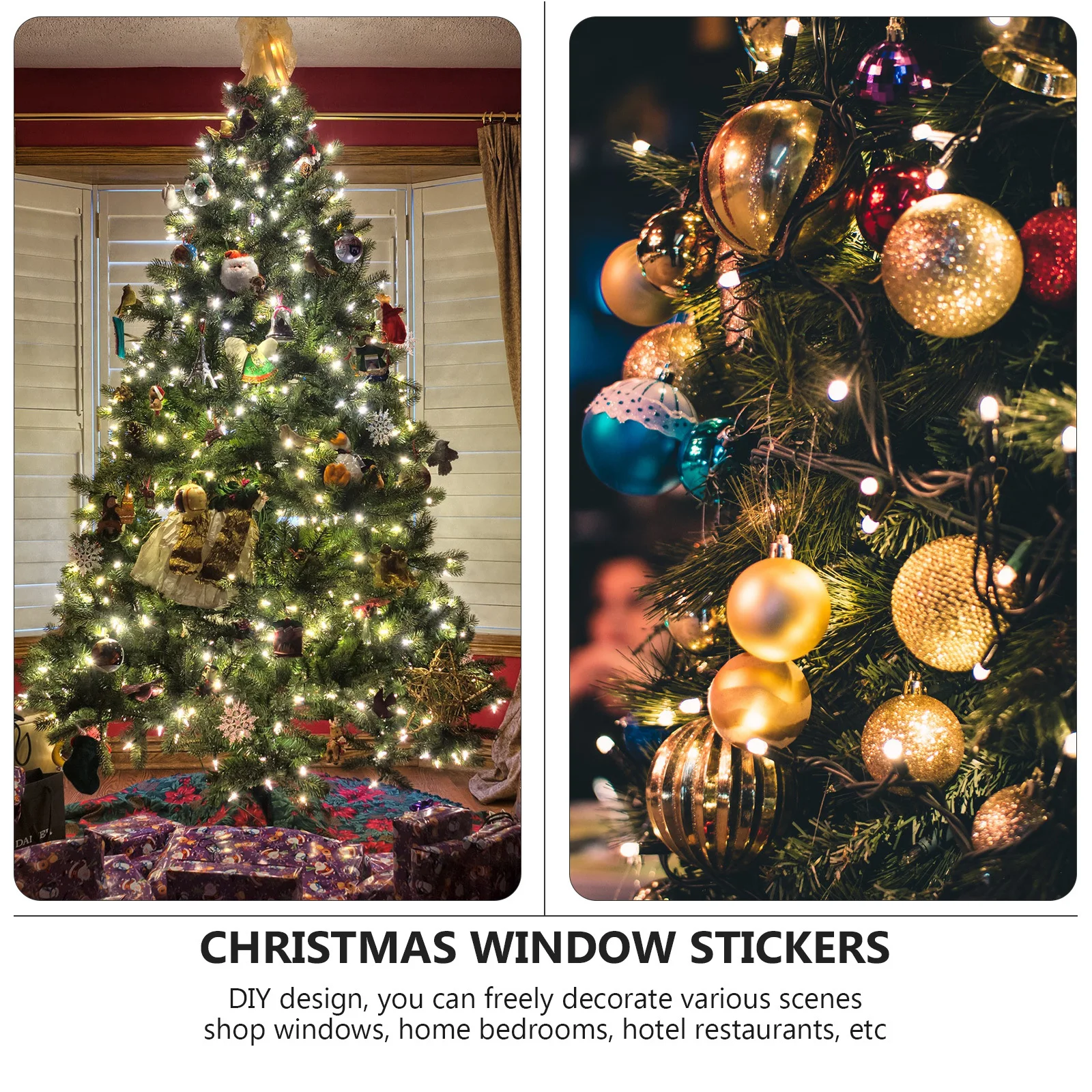 

12Pcs Christmas Creative Candy Stickers Premium PVC Removable Wall Stickers DIY Floor Decals Party Window Decorations Waterproof