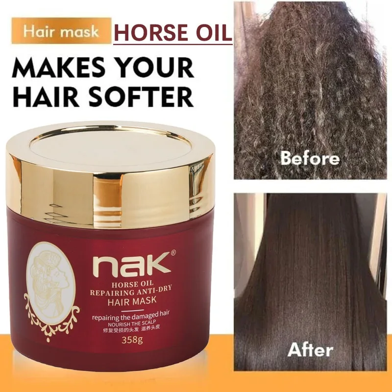 

Original HORSE OIL Hair Mask Repair Damaged Hair Deeply Nourish Improve Frizz High Permeability Hair Care Conditioner Membrane