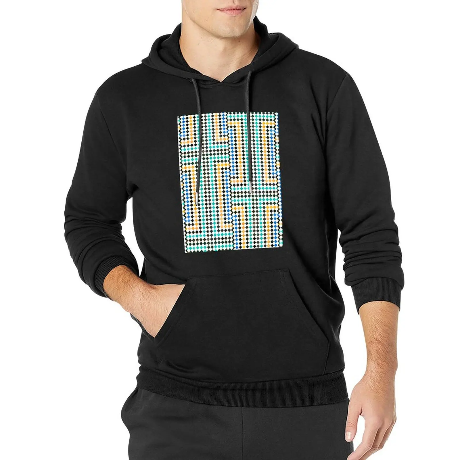 

Alhambra tessellation. Squares Pullover Hoodie men's winter sweater mens clothing graphic hoodies