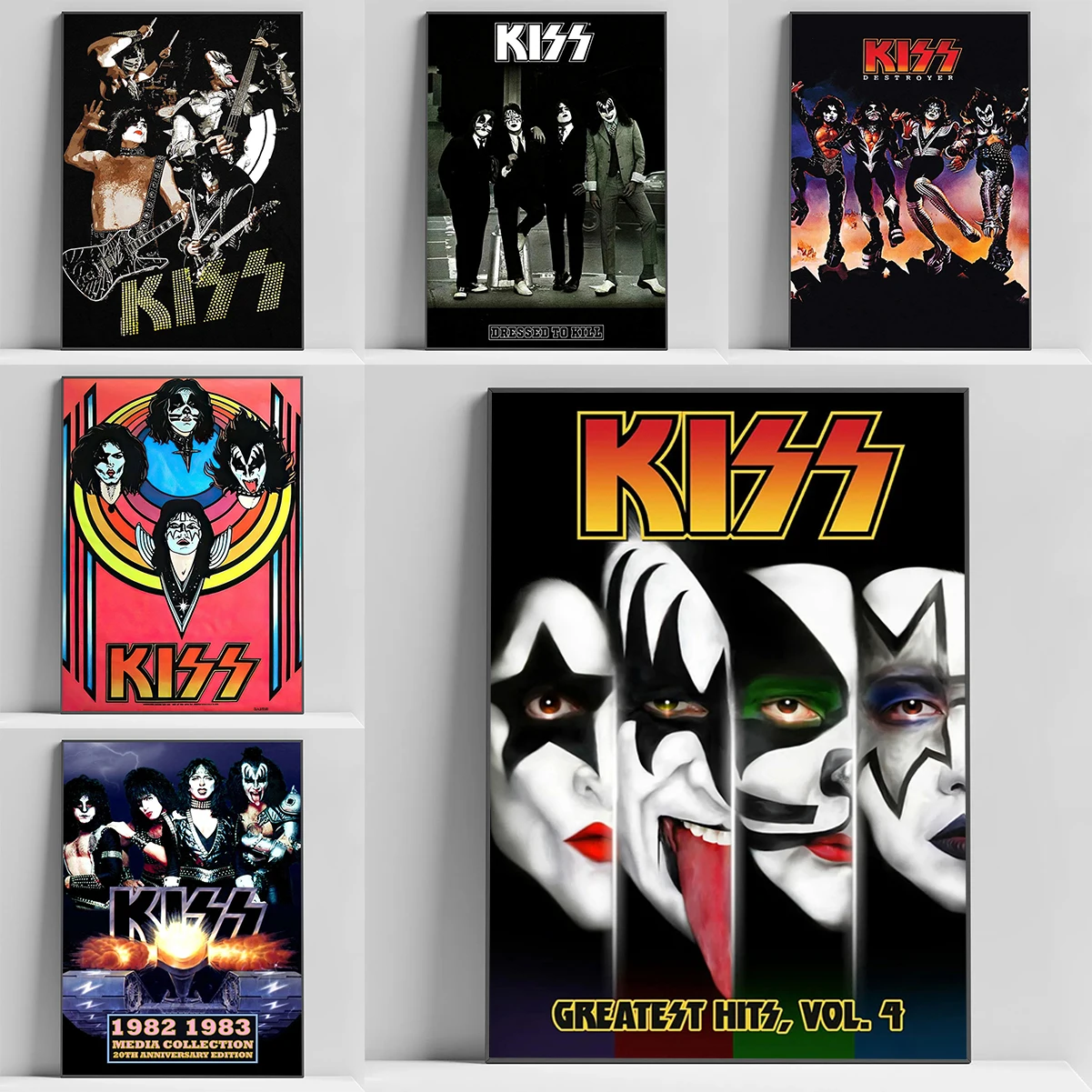 

Rock Band KISS Poster Living Room Decoration Home Decorations Painting on Canvas Print Decorative Paintings Posters for Wall Art