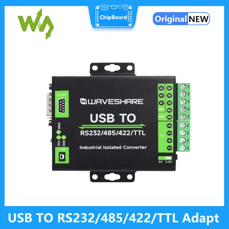 

USB to RS232/485/TTL Waveshare Converter Onboard FT232RL Industrial Grade USB to RS232 Converter Support Android Windows 11/10/8