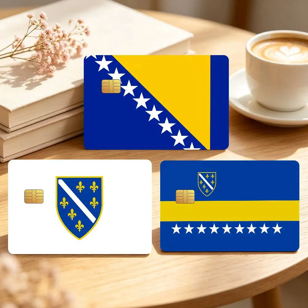 Bosnia and Herzegovina Credit Card Sticker Waterproof Anti-Scratch 4PCS Bank Debit Traffic Cover Decoration