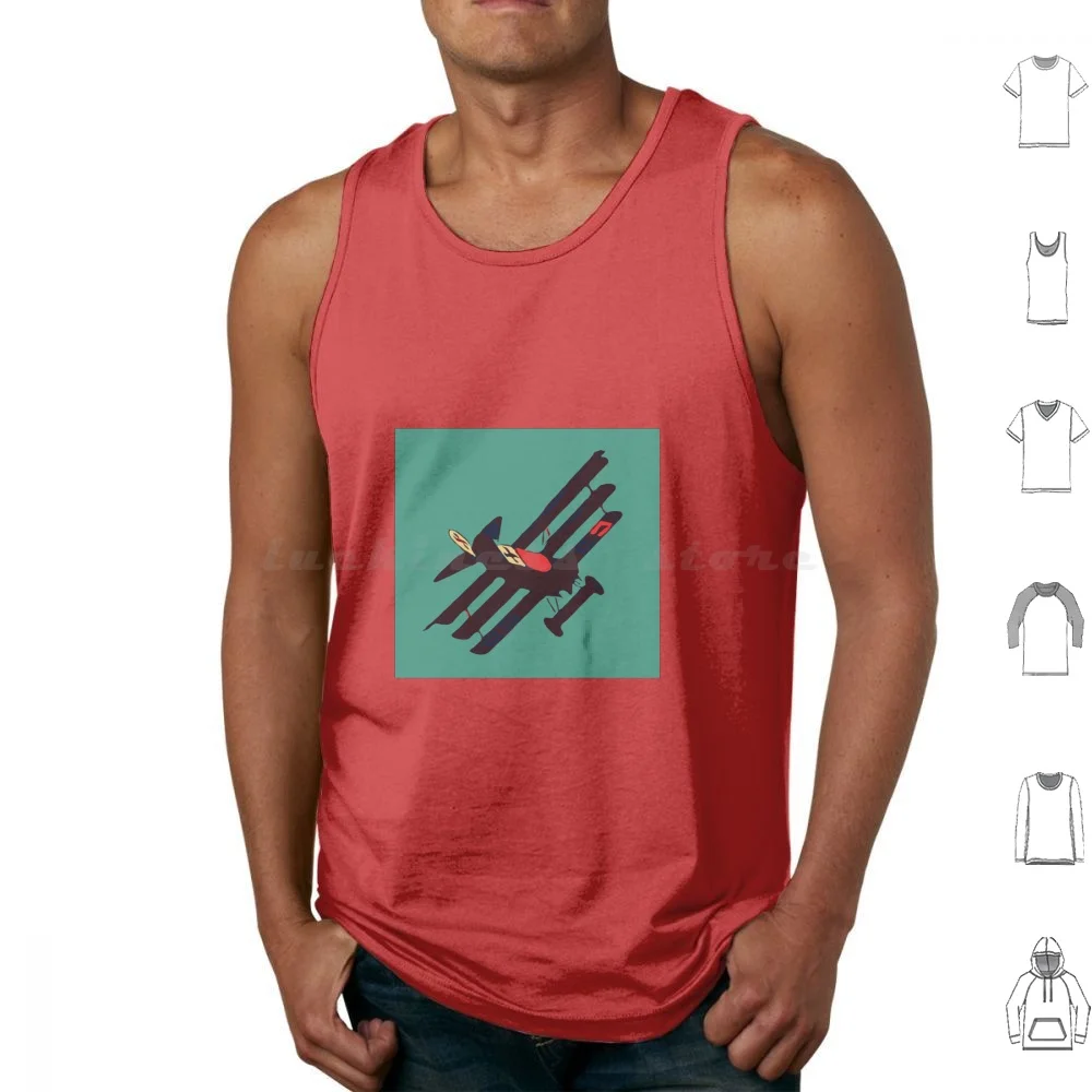Fokker Dr.i [edición de cómics] camisetas sin mangas chaleco sin mangas avión avión triplano rojo Baron aviación aeronáutica