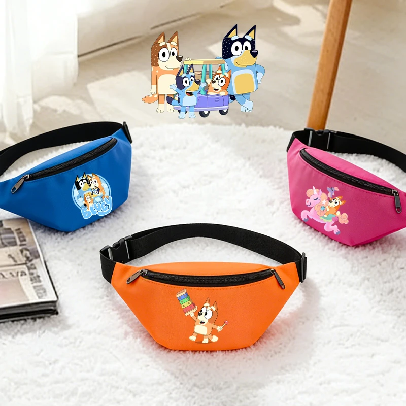 

Blueye Bingo Waist Bag Teenage Casual Boy Girl Student Sport Phone Zipper Belt Packet Man Cute Anime Case Kids Game Cartoon Gift