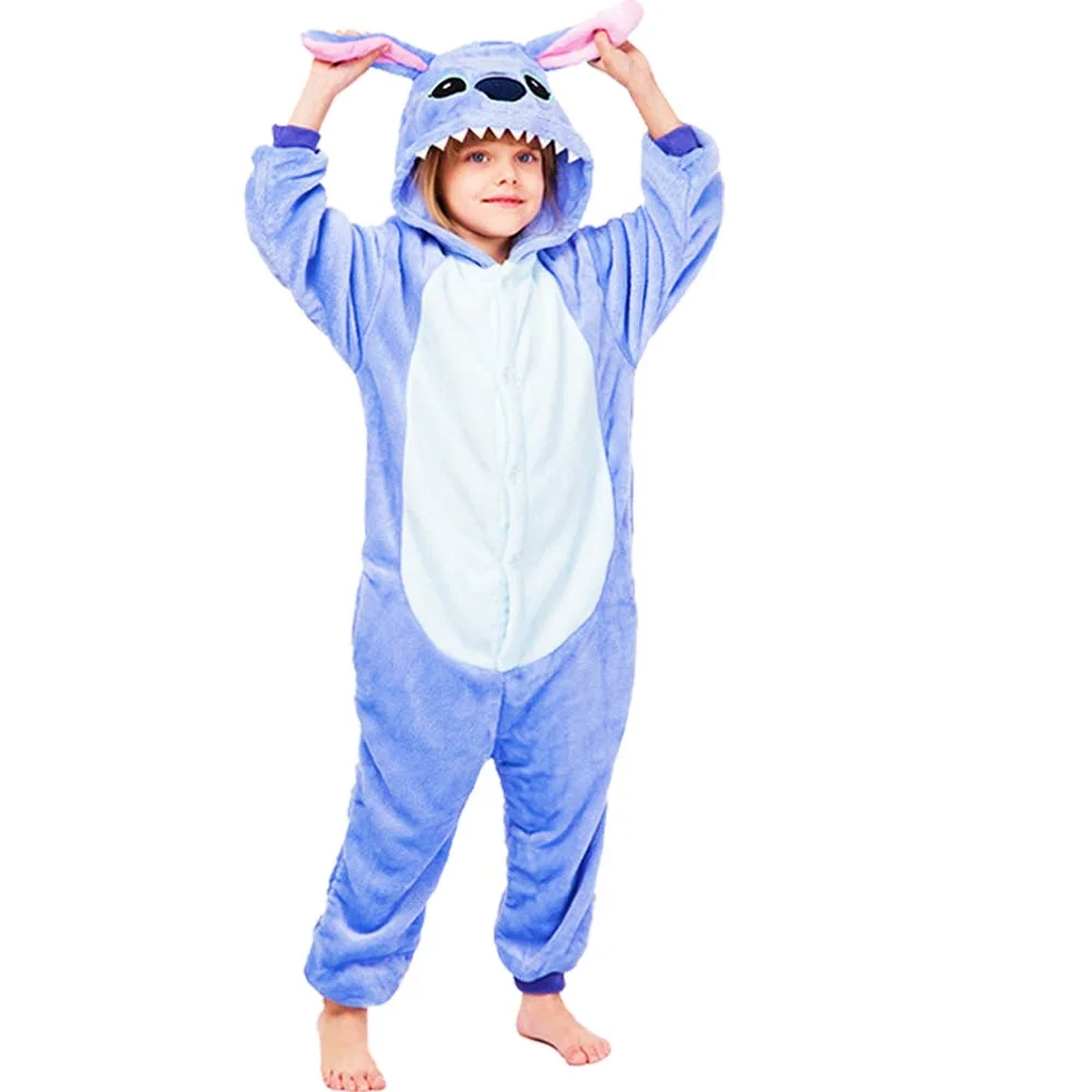 Kigurumi Cartoon Pajamas Sets Kids Children Animal Onesies Jumpsuit Girls Boys Anime Cosplay Costumes For Christmas Halloween