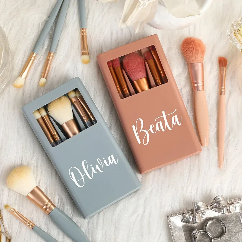 Personalized Travel Makeup Brushes Set For Bridesmaid Bridesmaid Gifts Bridal Shower Favors Bachelorette Party Gifts For Her