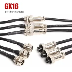 GX16 2 3 5 6 7 8 9 10 Pin Connection Wire Industrial Grade Aviation Plug Socket Male Female Connector Extension Line 20-300CM