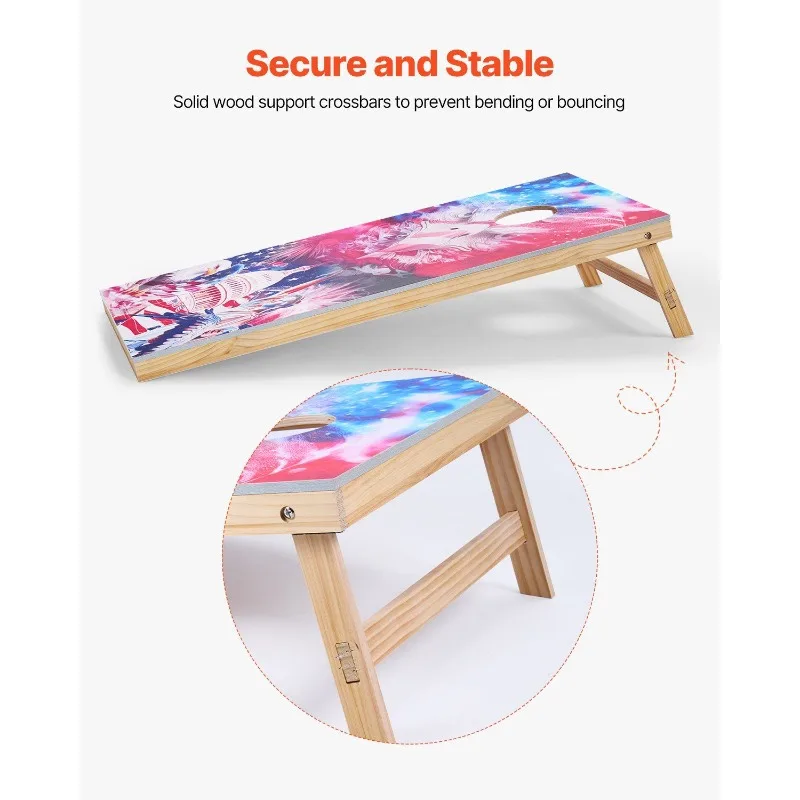 4x2 pés cornhole conjunto portátil buraco de milho jogar tabuleiro de madeira 8 saco de feijão carry case