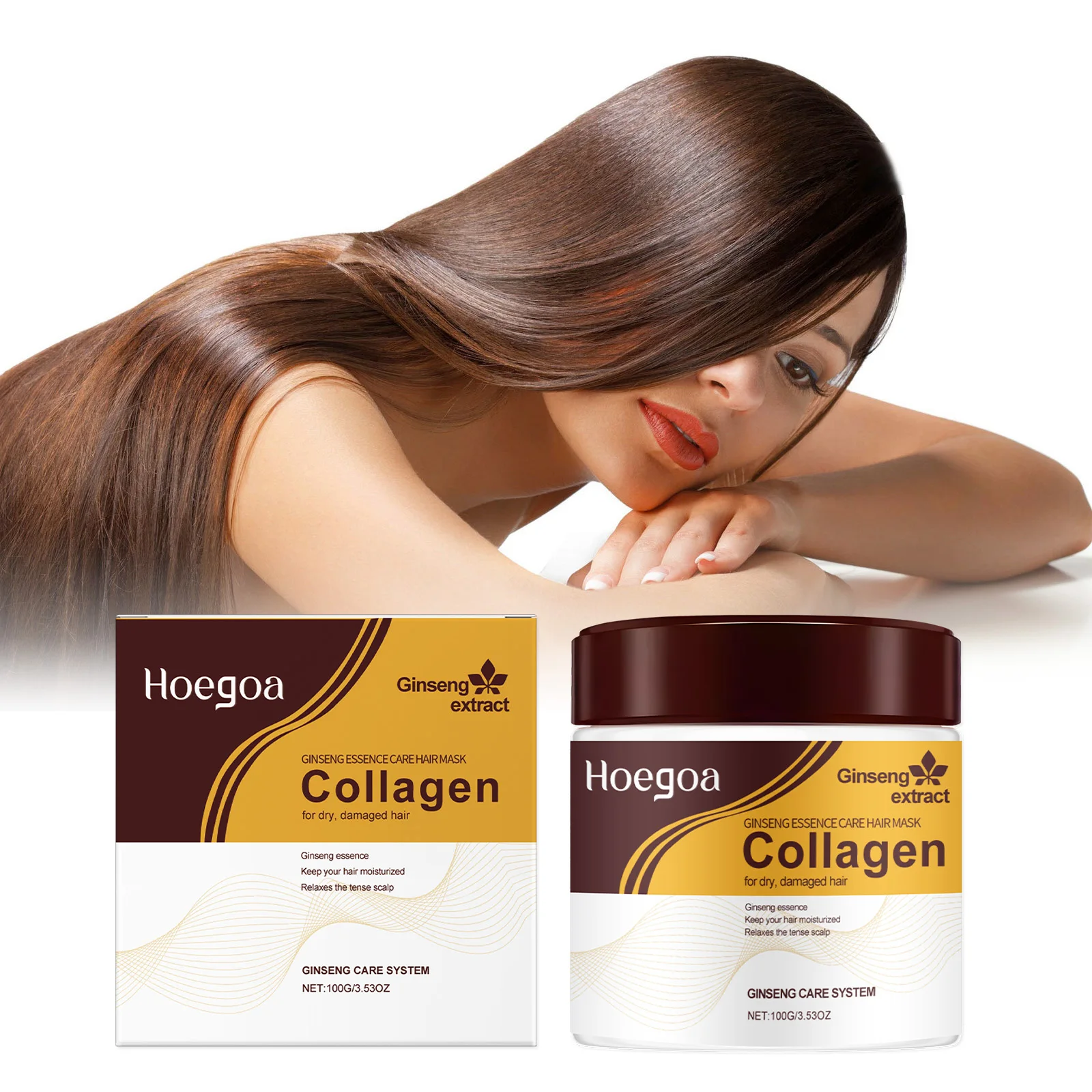 

Collagen Hair Mask For Damage Frizzy Dry Treatment Long Lasting Nourish Hair End Smoothing Shiny Hair Care Products Conditioner