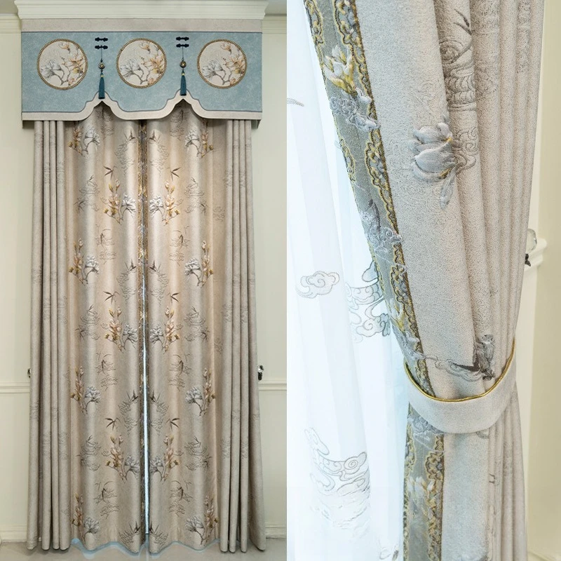 

Three-dimensional Relief Light Curtains New High-precision High-end Living Room Bedroom Simple Luxury Villa Curtain Fabric