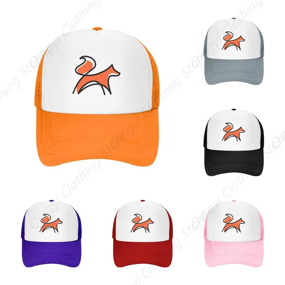 

Mesh Dad Hat Adjustable Washed Orange Fox Kawaii Orange Baseball Dad Cap Funny Distressed Ball Trucker Cap for Women Men Unisex