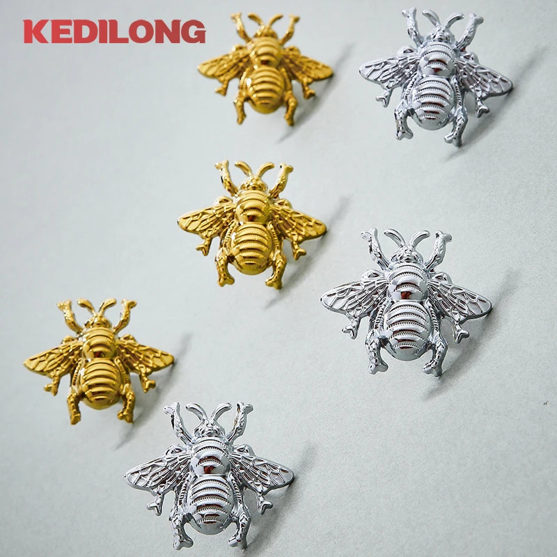 KEDLO Modern Simple Insect Cabinet Door Handle Personalized Creativity Little Bee Brass Cabinet Shoes Gold Pull Knob