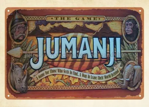 1995 Jumanji board game metal tin sign auto shop cafe  pub home kitchen wall art