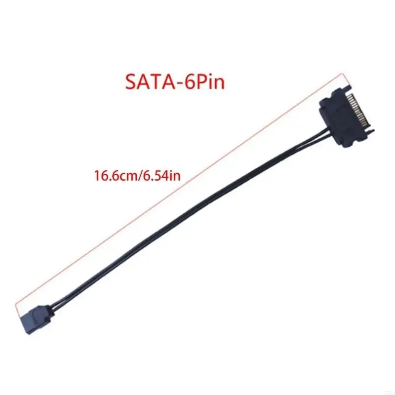 J78A Sa-ta Power Adapter Cable, Male 15-Pin to 6-Pin Slim line Power Adapter Cord for DVD Drive Power Supply 8.7in