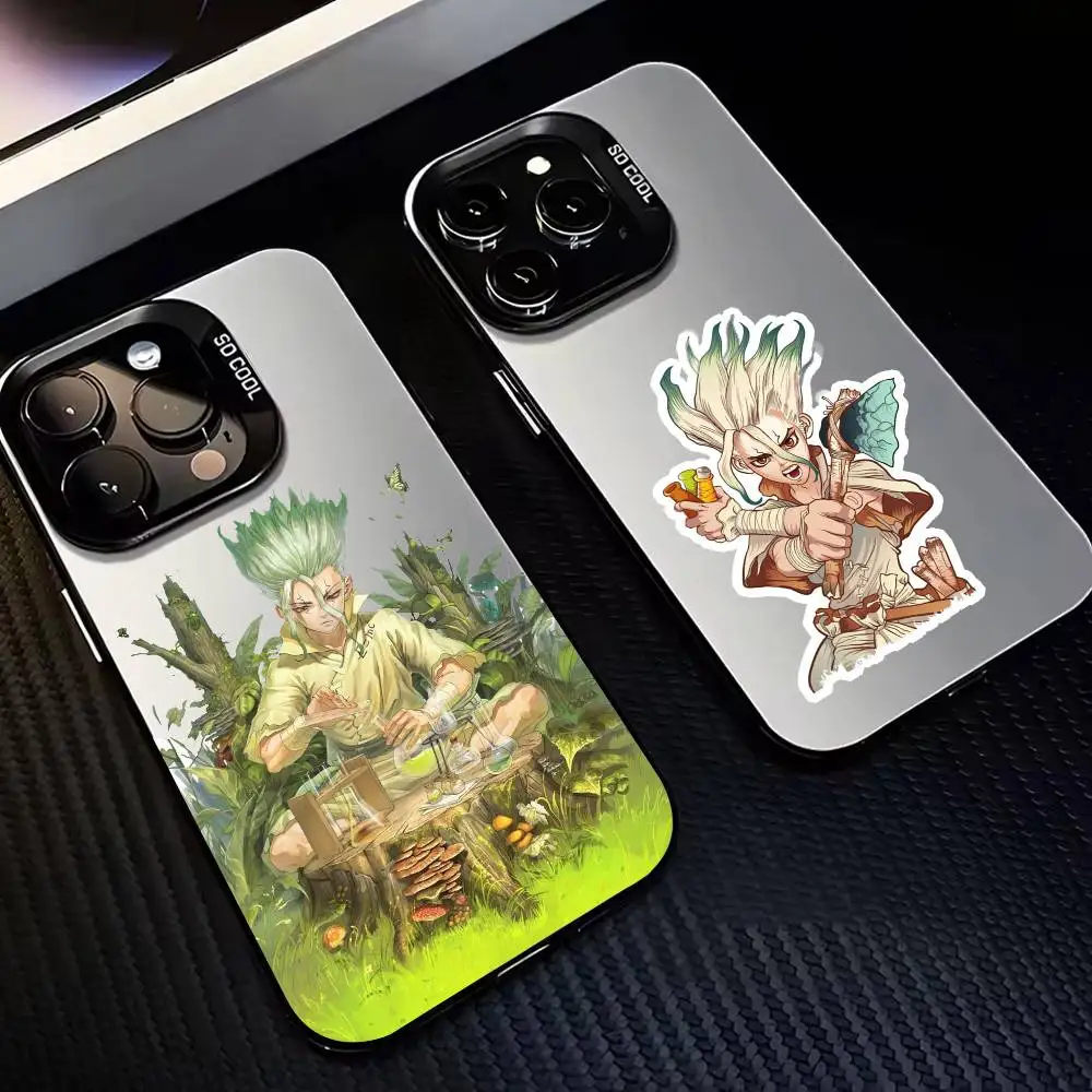 

Manga Dr. Stone Senku Ishigami Phone Case For iPhone17,16,15,14,13,12,11 Plus,Pro Max Candy Silver Plated Inside Cover