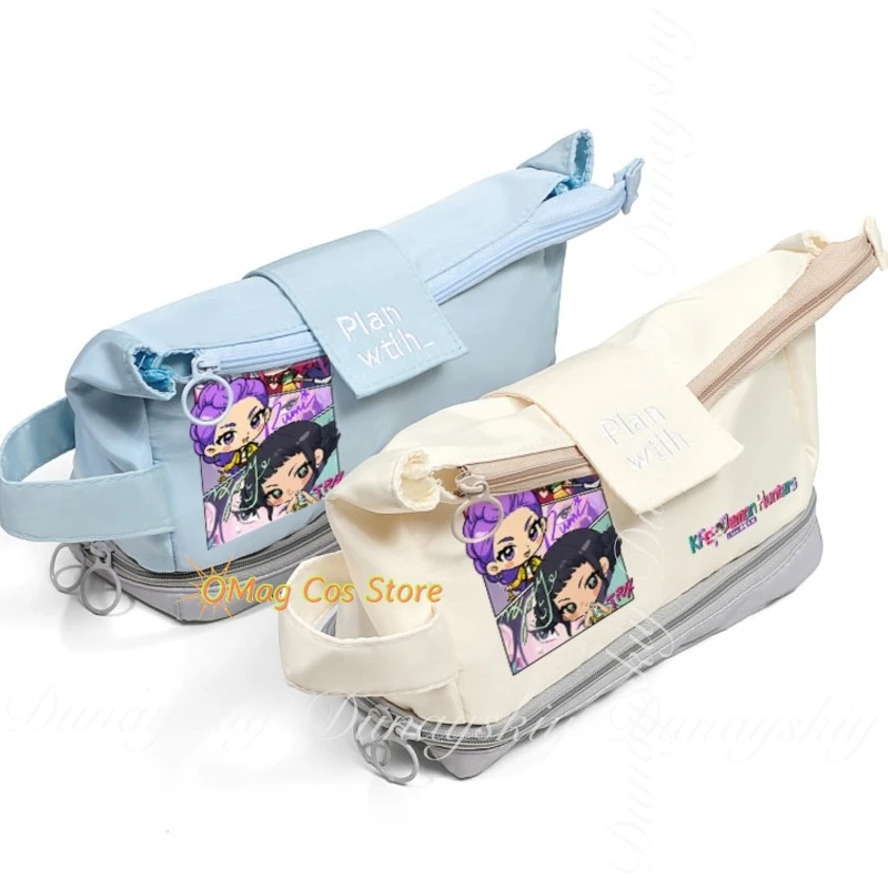 KPop Охотники на демонов Фильм Zoey Rumi Mira с бежевым и голубым пеналом по периметру Два стиля Косплей Костюм Одиночный