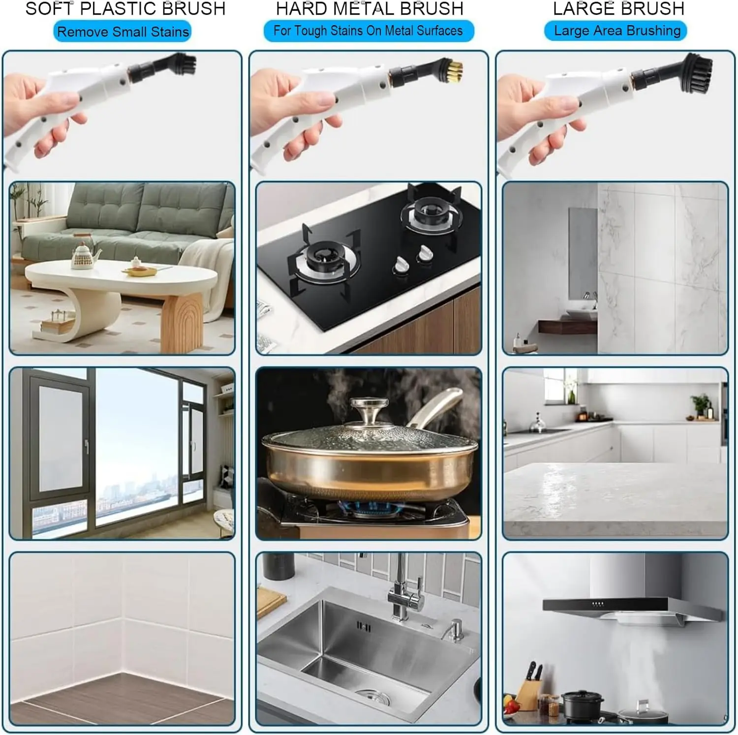 クリーナー 2500W 高温圧力ハンドヘルドスチーム洗浄機 ブラシヘッド付き 7 アクセサリー 床 キッチン バスルーム用