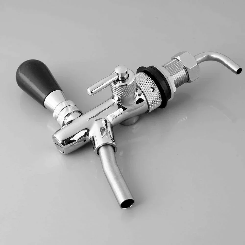 Draft Beer Machine Beer Tap Faucet with Flow Control Switch G5/8 Thread Adjustable Liquor Flow & Bubbles Amount for Home Brewing